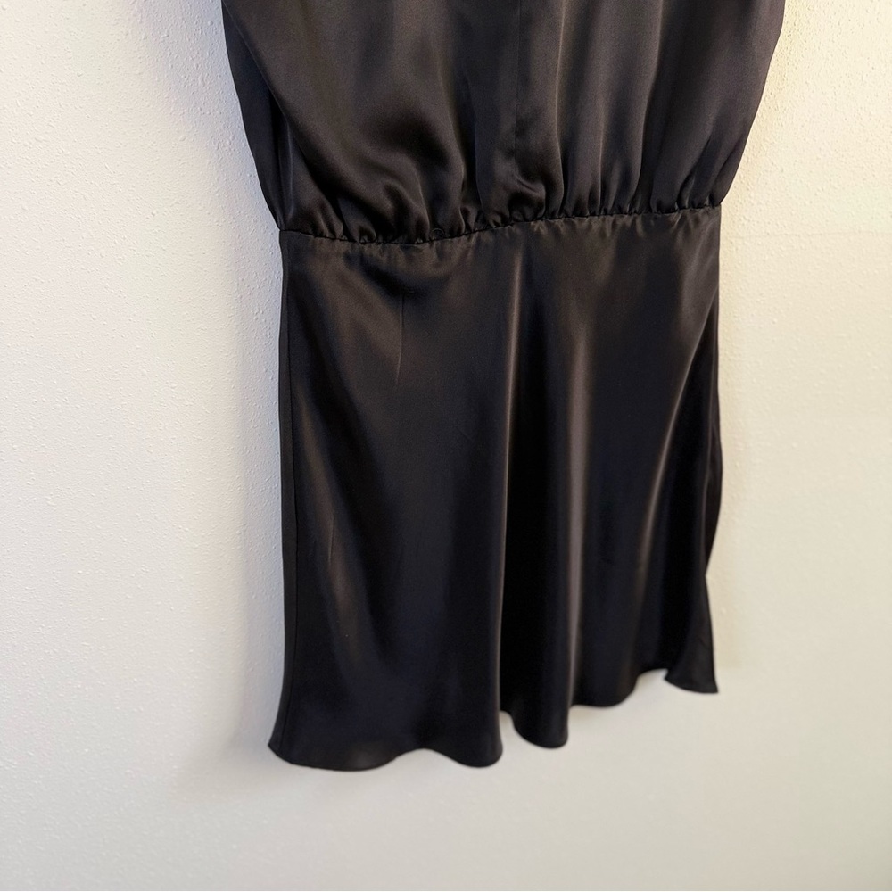 Amanda Uprichard 100% Silk Black Cocktail Evening Dress Minimalist Size M - Picture 11 of 13